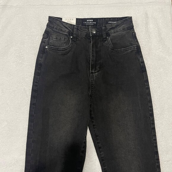 Cotton On Women's Stretch Mom Jeans - Charcoal, Size 4, New - Picture 4 of 12